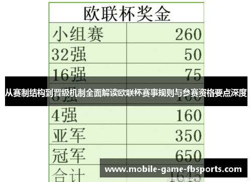 从赛制结构到晋级机制全面解读欧联杯赛事规则与参赛资格要点深度 从赛制结构到晋级机制全面解读欧联杯赛事规则与参赛资格要点深度